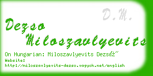 dezso miloszavlyevits business card